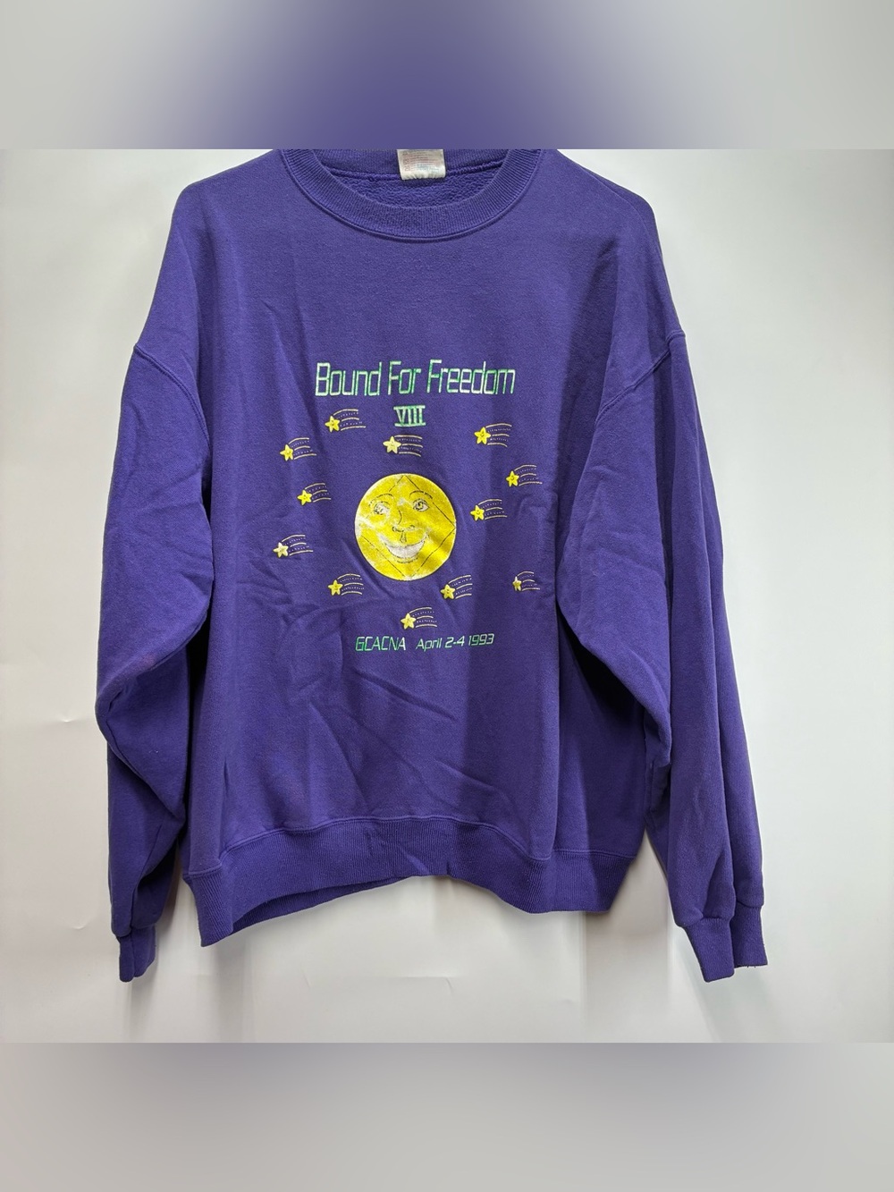 Vintage 1993 Narcotics Anonymous California Nevada Moon Stars Crewneck XXL 90s